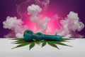 WTF HAND PIPE- DOUBLE BOWL-DB GREEN- 6 INCHES
